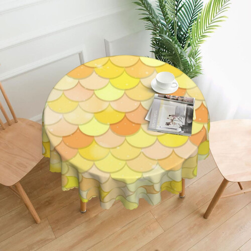 Mermaid Scale Round Tablecloth 60 Inch