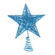 Christmas tree star topper iron blue 20 cm