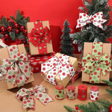 Christmas Polka Dot Ribbon 4 pcs 6.3 cm x 4.55 m