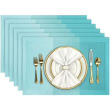 Set van 7 vinyl placemats met tafelloper