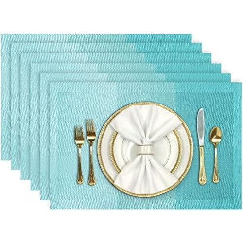 Set van 7 vinyl placemats met tafelloper