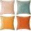 Ensemble de 4 housses de coussin en velours – Beige, Turquoise, 1
