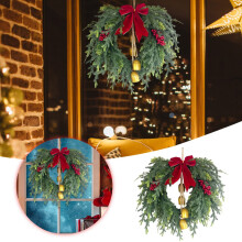 Guirlande de Noël de 50 cm avec nœuds pour portes d'entrée