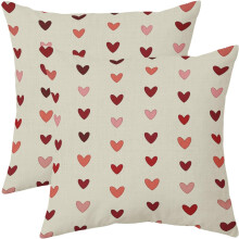 Housses de coussin Saint-Valentin 50 x 50 cm, mélange lin, lot de 2