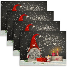 Set de 4 sets de table de Noël en lin