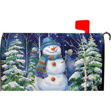 Couvercle magnétique d'hiver pour boîte aux lettres, motif bonhomme de neige, 53 x 46 cm