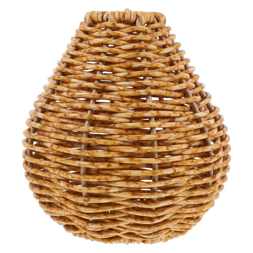 Vase à fleurs rustique en rotin tressé
