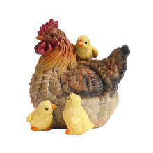 Statue de poule et poussins en résine - Décoration de jardin