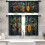 Conjunto de 3 cortinas de cozinha com estampa de especiarias e ervas rústicas, medindo 54x24 polegadas (137x61 cm). 1