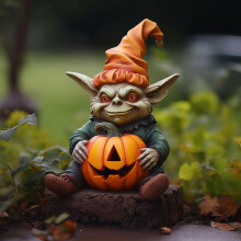 Citrouille décorative d'Halloween pour extérieur en résine (1 pièce)