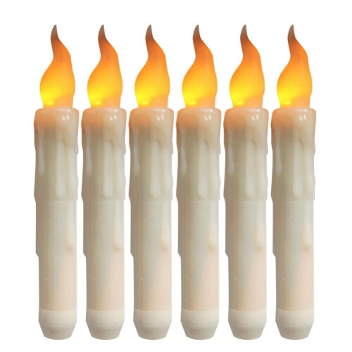 LED sviečky 6 ks biele 2x17cm