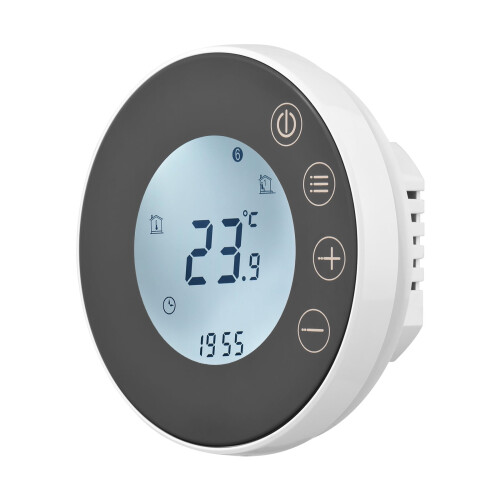 Ronde programmeerbare thermostaat met LCD-touchscreen