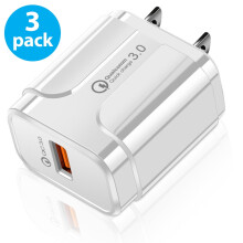 3-pack FREEDOMTECH3.0 18W snabbladdande USB-väggladdare, kompatibel med Apple iPhone X/8Plus, Samsung Galaxy S8/S9+/S7Edge, Note9/8, LG G7,