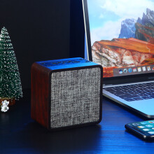 Mini caixa de som Bluetooth de madeira para volta às aulas, portátil, ideal para atividades ao ar livre, design clássico, compatível com AUX/TF,