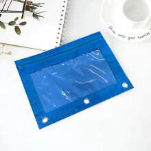 Penar cu fermoar unic, transparent, din PVC, geantă de depozitare a documentelor, dosar detașabil, pachet de creioane