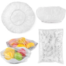 Filme plástico para alimentos Aousthop, 100 unidades, elástico, reutilizável, para cobrir tigelas, pratos e outros recipientes de armazenamento de