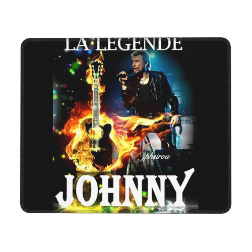 Johnny Hallyday gummilåskantmusematte, kontorunderlag, skriveunderlag, spillmatte med flere koder musematter for datamaskiner bærbar mus musematte