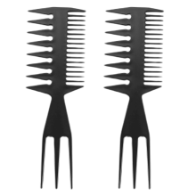 2 peines de doble cara con dientes anchos para peinar el cabello, horquilla para el cabello, herramienta de salón de belleza