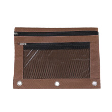 Estuche resistente para bolígrafos para carpeta de 3 anillas, estuche organizador grande de tela Oxford con cremallera, compatible con recambios,