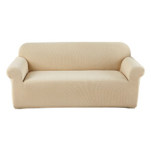 QISIWOLE 100% wasserdichter Stretch-Sofabezug, doppelt auslaufsicherer Jacquard-Überzug für Haustiere und Kinder, kompatibel mit Sofas (Weiß)