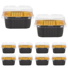 Scatole per torte in alluminio, teglie usa e getta, contenitori per alimenti da forno con coperchio, 40 set