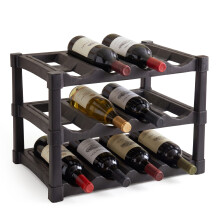 Geezy Wine Rack Stackable 12 Bottle 3 Tier Storage Stand Free Standing