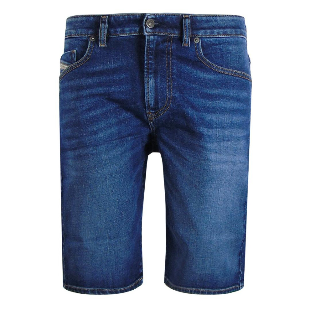 Diesel Mens Cotton Denim Shorts Blue