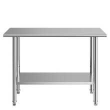 Table de Travail en Acier Inoxydable-Duoku-pour Cuisine Professionnelle, Dimensions 122x61 cm, pour la Préparation dans les Cafés