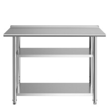 Table de travail cuisine professionnelle - DUOKU - YH3-D-48 - Acier inoxydable - 3 niveaux - 121,9x61x86,4 cm