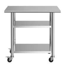 Table de Travail en Acier Inoxydable 91,5x61 cm-Duoku-Idéale pour la Préparation Alimentaire dans les Cuisines Professionnelles