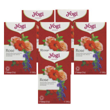 Yogi Tea, Rose, Organic Herbal Tea, Blend of Rose Petals, Hibiscus and Lavender Flowers, 6 Packs x 17 Tea Bags (102 Teabags Total)