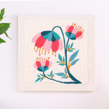 Stickset für Anfänger mit Punch Needle, inklusive Rahmen, Garn und Einfädler, kompatibel mit Rug Punch Tools, Beige