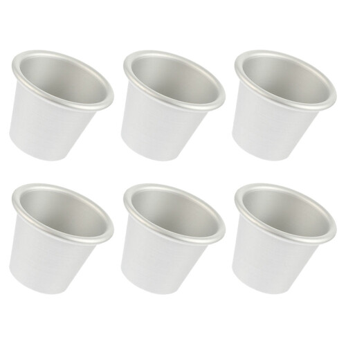 6 stk. gelékageform papirkopper kageform bagepande buddingfremstillingsforme metal kopforme bagebuddingredskab