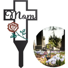 Cruce memorială metalică pentru mormânt sau grădină – 30x15cm