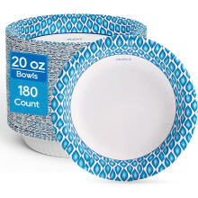 20 oz Printed Paper Bowls, 180 Count