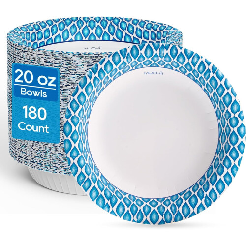 20oz tryckta pappersskålar, 180 st