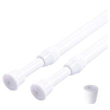 2-Pack Spring Tension Curtain Rods 16–24 in White