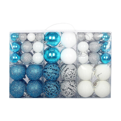 Christmas Ball Ornaments Blue White 100 pcs