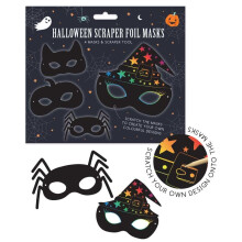 Halloween Scratch Art Party Masks (Pack of 4)