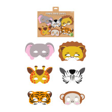 Jungle Animals Kids Party Masks (pack of 12)