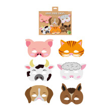 Farm Animal Kids Party Masks (pack of 12)