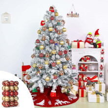 Christmas Tree Ornaments Plastic Red Gold 30 pcs 60mm