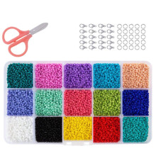 2 mm Glass Seed Beads Set – 28,000 pcs, 28 Colors, with