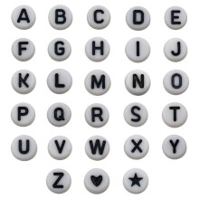 Acrylic Circle Letter Beads 3.5x7mm Single Alphabet