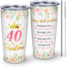 40th Birthday Tumbler for Women 20 oz
