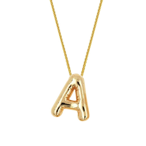 Bubble Letter Necklace Balloon Initial Pendant 1pc