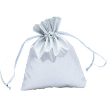 Silky Satin Jewelry Gift Bags 50 pcs Silver 13x18 cm