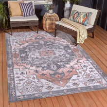 WhizMax Persian distressed area rug 5'x8' orange gray
