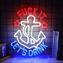 Letreiro de LED Neon FUNK IT LET'S DRINK, 37x40cm, Alimentado por USB
