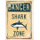 Plaque en métal rétro « Zone de danger requin » 20 x 30 cm 1